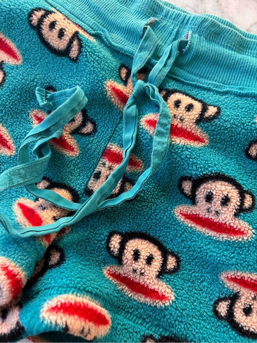 Paul Frank Turquoise Monkey Fleece Pajama Shorts - Picture 2 of 5